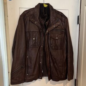 Marc New York Brown Leather Field Jacket